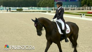 Liz HallidaySharp leads the way for US eventing team in dressage  Paris Olympics  NBC Sports [upl. by Tiernan32]