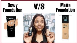 Difference Between Dewy amp Matte Foundation  Dry amp Oily Skin Foundation Review✅ [upl. by Enitsenre]