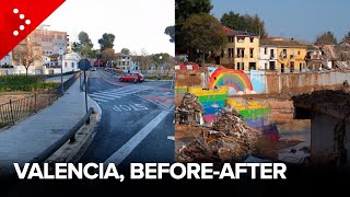 PRIMA E DOPO Alluvione Valencia raffronto da Paiporta Picanya Alfafar Sedavì Chiva Catarroja [upl. by Strawn]