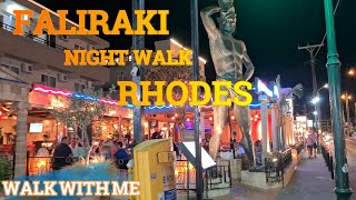 FALIRAKI  Night Walk  RHODES faliraki rhodes rhodos rhodesgreece [upl. by Masha803]