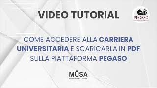 Tutorial Come visualizzare e scaricare il riepilogo carriera  Università Pegaso  Musa Formazione [upl. by Dnomal]