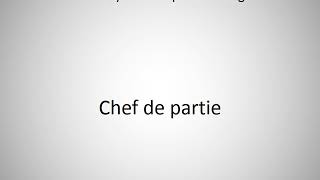 How to say Chef de partie in English [upl. by Reahard613]