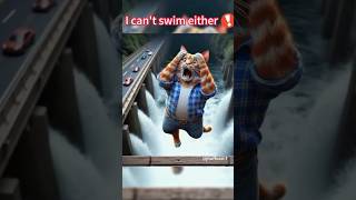 I cant swim either cat cat cute kitten trending catlover shorts ai shortsfeed [upl. by Melnick]