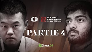 4 Partie der FIDEWELTMEISTERSCHAFT  Ding Liren vs Gukesh Dommaraju [upl. by Eedissac]