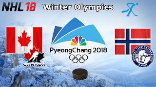 Winter Olympics 2018  Canada vs Norway  Quarterfinal  NHL 18 [upl. by Assyram]