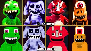 Playtown 2 ALL JUMPSCARES vs MINECRAFT [upl. by Severen633]