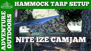 Hammock Tarp With Nite Ize CamJam  Fastest Hammock Ridgeline Setup [upl. by Lynelle]