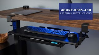 MOUNTKB054DH Clampon Height Adjustable Keyboard Tray with Pencil Drawer Assembly by VIVO [upl. by Ymrots183]