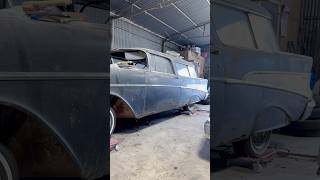 1957 Chevy Nomad barn find barnfind americanmuscle musclecar viralvideo [upl. by Apfelstadt917]