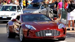 Red Aston Martin One77 Start up in Monaco [upl. by Ji687]