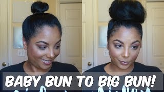 ♡ Bun Series  Baby Bun to BIG Bun ft Clip In Extensions – sassinahaircom ♡ [upl. by Arocahs]