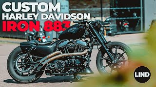 Custom HarleyDavidson Iron 883  All Blacked Out [upl. by Llenyaj]