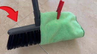 Cleaning Hacks The Surprising Secret to ProLevel Cleanliness with a Towel and Your Broom Amaze [upl. by Godden]