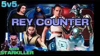 5v5 GAC REY COUNTER wSTARKILLER SQUAD  DATACRON  SWGOH [upl. by Ardni]