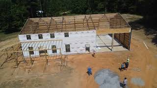 Yoder Metal Pole Barn Kit built going up [upl. by Gable671]