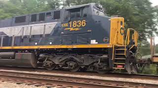 CSXT 759 Leads CSX I138 Double Stack Train NB With CSXT 1836 RFampP Heritage Unit In Trail Florence SC [upl. by Calen]