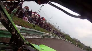 onboard with 601 ashley witheres grimley raceway 1600 bangers huge crash [upl. by Kingsbury]