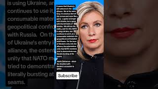 Maria Zakharova  about the situation with Ukraine’s accession to NATO Quotes [upl. by Ahsiel]