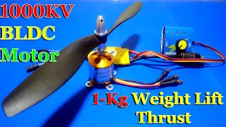 1000KV BLDC Speed Test amp Thrust Test  BLDC Motor Connection Setup  How To Use Servo Tester [upl. by Hannasus607]