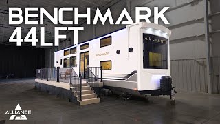 Meet the Benchmark 44LFT A Luxurious 44 Destination Trailer with Dual Lofts and 2 Full Bathrooms [upl. by Nevuer707]