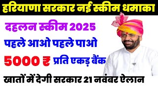 किसानों के लिए नई दहलन स्कीम धमाका। 5000₹ प्रति एकड़ बैंक खातों में देगी सरकार। आवेदन शुरू लास्ट डेट [upl. by Annol]