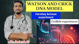 Watson crick DNA model harshey and chase experimentGriffith experiment class12th CBSE ICSE 2024 [upl. by Yuk]