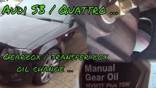 Audi S3 Gearbox and Transfer box oil change [upl. by Boor]