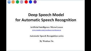 Deep Speech Model for Automatic Speech Recognition [upl. by Eddi]