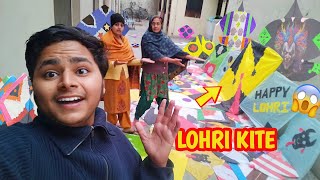 Happy Lohri 2024 😱 Big Kite Flying On Roof Cutting Kite [upl. by Sanalda382]