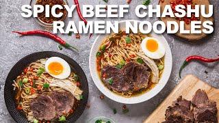 Spicy Beef Chashu Ramen Noodles [upl. by Enaile]