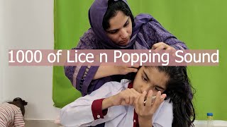 Removing 1000 of lice With Real Sound in Oily hair ASMR Pakistan [upl. by Hbahsur]