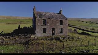 Red Grooves house by drone Teesdale Co Durham Abandoned places UK [upl. by Eloccin]