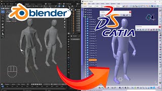 Transfer a posable human mesh from Blender to CATIA V5 [upl. by Leumel783]