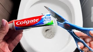 Put toothpaste in the toilet and it will always be perfectly clean and smelling fresh [upl. by Aihsemak]