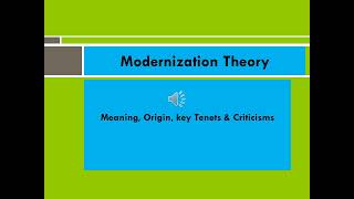 Modernization Theory Meaning Origin Key Tenets amp Criticisms [upl. by Gottwald]