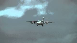 Air France CityJet Avro RJ85 Crosswind Landing Dublin Airport [upl. by Artenal990]