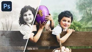 How To EASILY Colorize Black And White Photos In Photoshop [upl. by Marlon663]