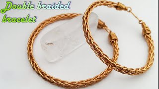 Double Braided copper wire Bracelet  unisex jewelry  full version  slow  374 [upl. by Attevroc]