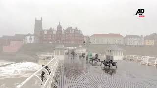 Snow and powerful winds whip Norfolk coastline amid cold snap [upl. by Yvette]