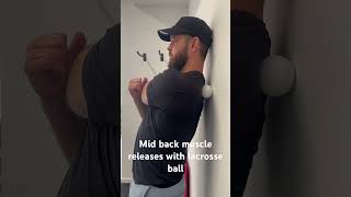 Mid back levator scaprhomboid muscle release with ball [upl. by Lenz]