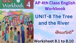 4th Class English Workbook Unit8quotThe Tree and the RiverquotWorksheet 81 to 810 Detailed Explanation [upl. by Neale]