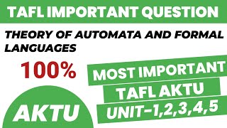 Theory of automata and formal languages aktu important questions  TAFL aktu important 2024 [upl. by Garber]