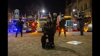 Canadian Truckers Protest In Ottawa Against Vaccine Mandates [upl. by Lamrej]