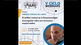 Webinar V Ciclo SATMUS 1 Enrique Cámara De Landa [upl. by Redd]