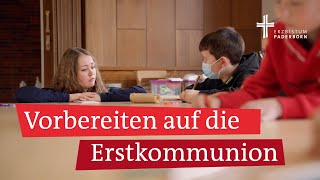 Erstkommunion am Weißen Sonntag Kommunionkinder vor Ostern und dem Sakrament der Kommunion [upl. by Bergen571]