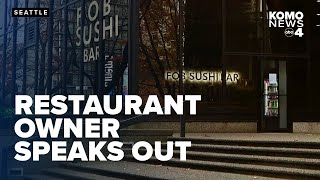 Popular sushi restaurant owner speaks out after reopening business following controversy [upl. by Aicetal]