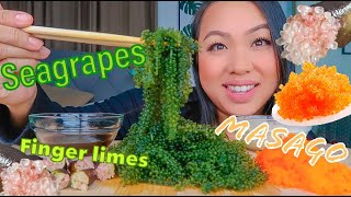 Mukbang with Trang Seagrapes Masago and Finger Limes [upl. by Saidee375]