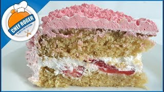 PASTEL DE FRESAS CON CREMA SIN HORNO Sin pretextos  Chef Roger [upl. by Refotsirc533]