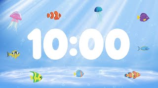 10 Minute Countdown Timer for Kids with Alarm and Fun Music  Under the Sea 🐟 [upl. by Zilla388]