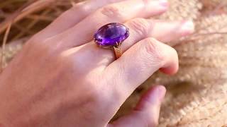 1900s Edwardian  Art Nouveau 14k Gold Siberian Amethyst Ring [upl. by Akeemat872]